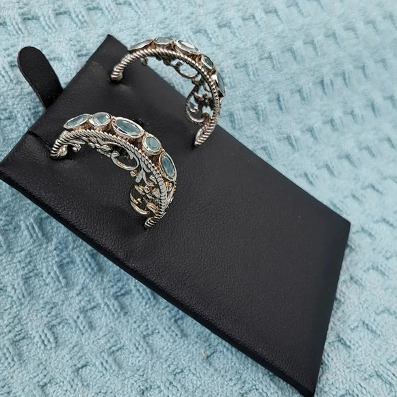 Rare Premium Natural Grandidierite Earrings In 925 Sterling Silver - Picture 4 of 9